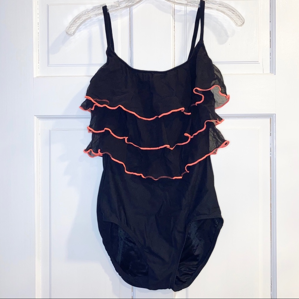 Vintage Black & Pink One Piece Bathing Suit